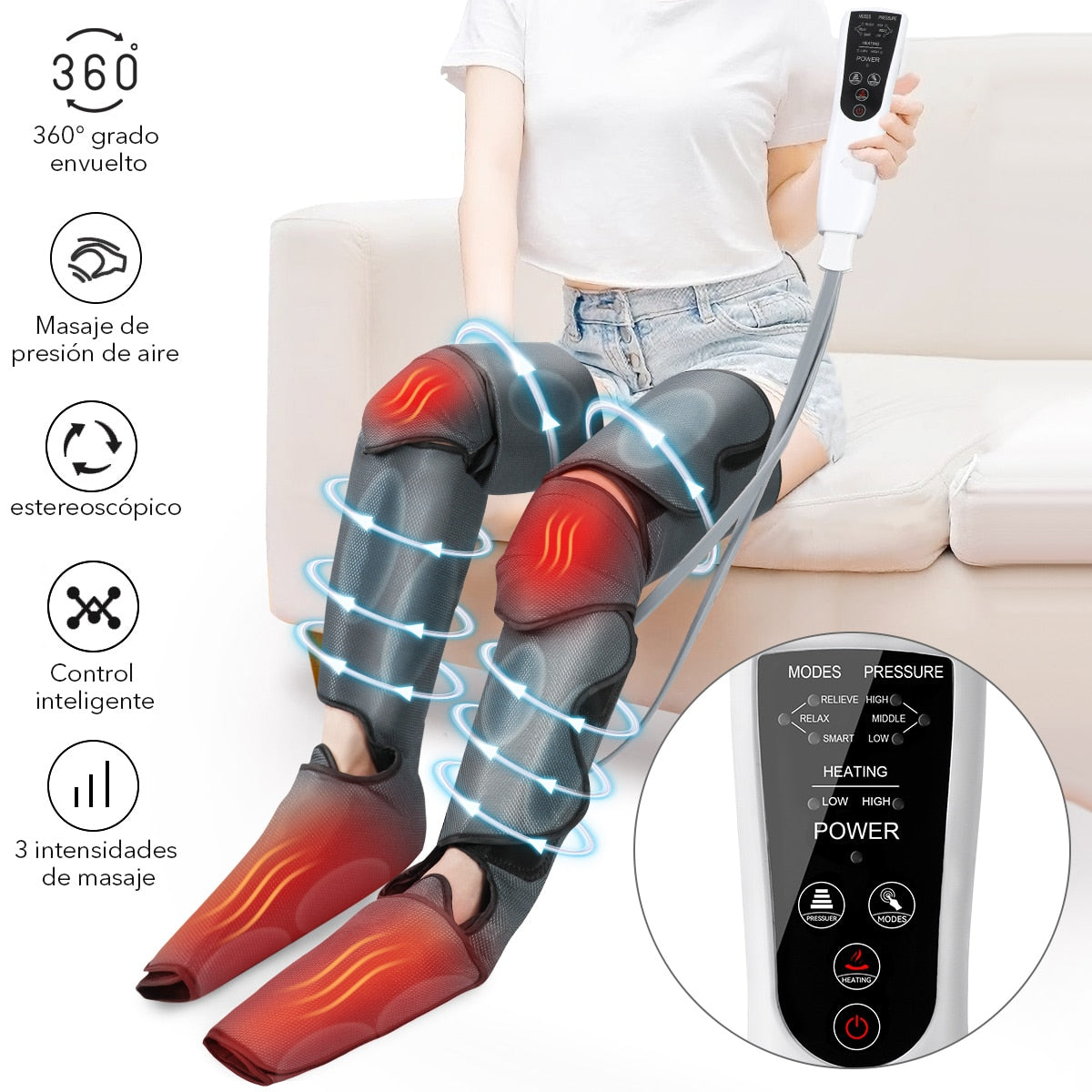 Heat Air Pressure Foot & Leg Massager