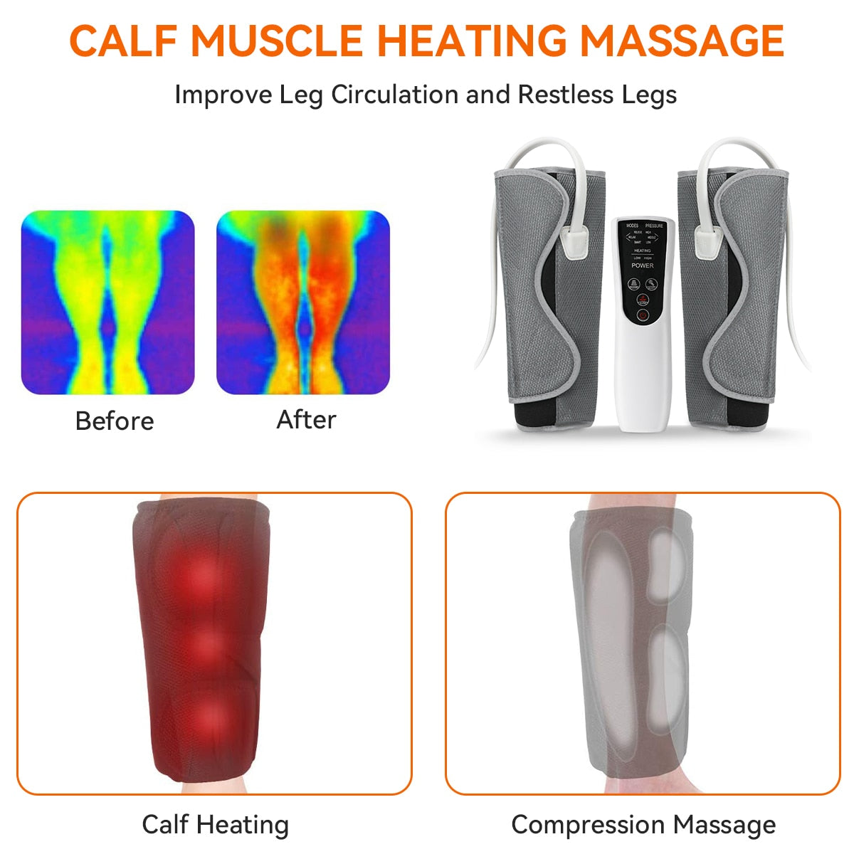 Electric Calves Massager Air Compression Heated