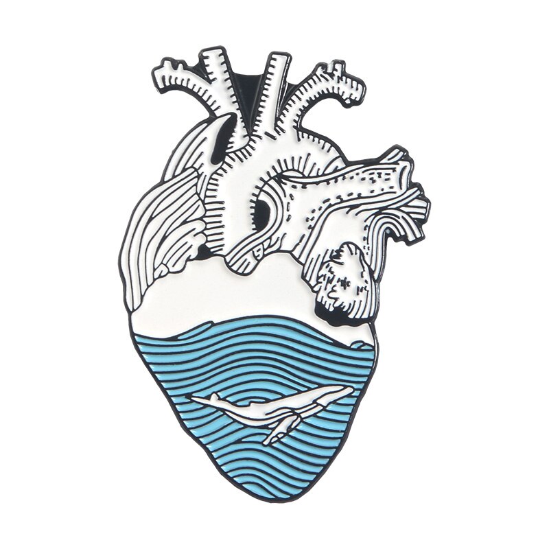 Interesting High Quality Copper Anatomy Heart Medical Anatomy Brooch Lapel Pin White Coat Badge Gift for Doctors and Nurses