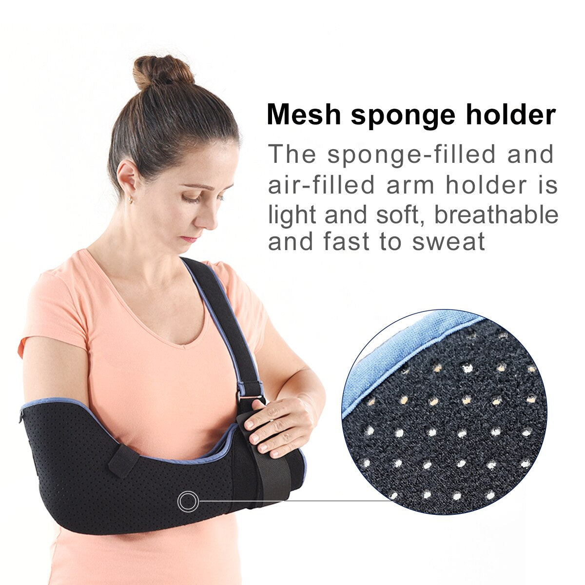 VELPEAU Arm Sling Immobilizer for Hand Injury Or Dislocated Rotator Cuff Support Comfortable Medical Arm Sling For Sleeping