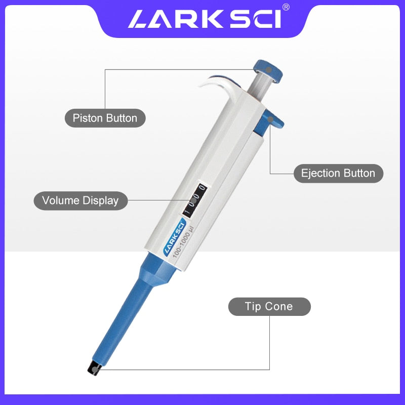 Larksci Equipment Laboratory Pipette Single Channel Pipette Adjustable Micropipette For Pipettor Tips