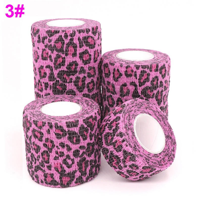 1 Pcs Printed Sports Knee Protector 4.8m Medical Therapy Elastic Bandage Colorful Self Adhesive Wrap Tape for Finger Joint Pet