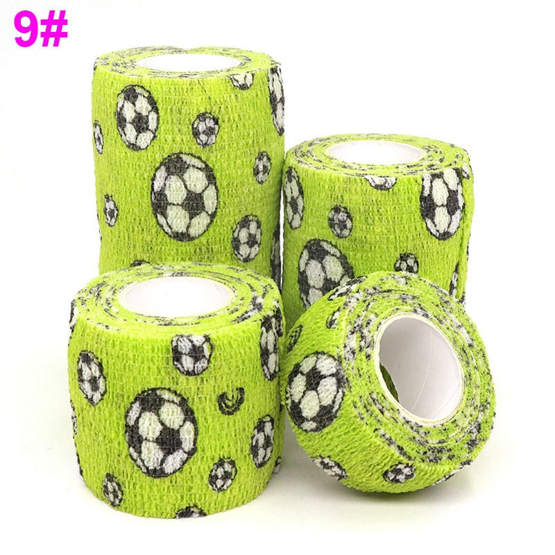 1 Pcs Printed Sports Knee Protector 4.8m Medical Therapy Elastic Bandage Colorful Self Adhesive Wrap Tape for Finger Joint Pet