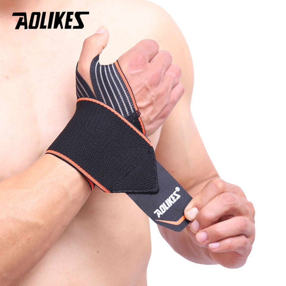 AOLIKES 1PCS Adjustable Opening Design Weight Lifting Wristband Wrist Support Brace Straps Wraps