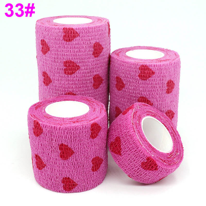 1 Pcs Printed Sports Knee Protector 4.8m Medical Therapy Elastic Bandage Colorful Self Adhesive Wrap Tape for Finger Joint Pet