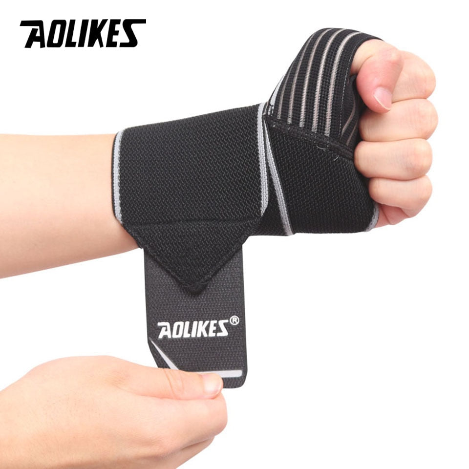 AOLIKES 1PCS Adjustable Opening Design Weight Lifting Wristband Wrist Support Brace Straps Wraps