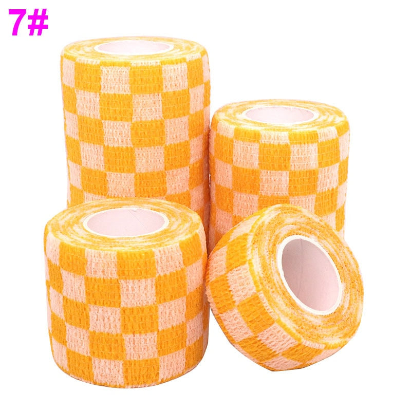 1 Pcs Printed Sports Knee Protector 4.8m Medical Therapy Elastic Bandage Colorful Self Adhesive Wrap Tape for Finger Joint Pet