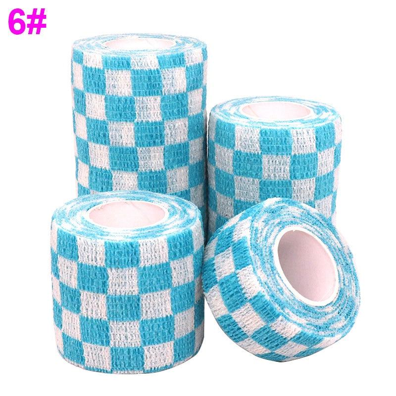 1 Pcs Printed Sports Knee Protector 4.8m Medical Therapy Elastic Bandage Colorful Self Adhesive Wrap Tape for Finger Joint Pet