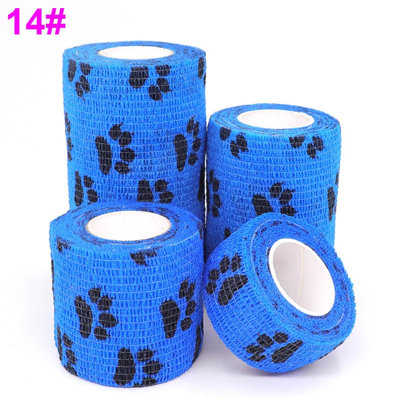 1 Pcs Printed Sports Knee Protector 4.8m Medical Therapy Elastic Bandage Colorful Self Adhesive Wrap Tape for Finger Joint Pet