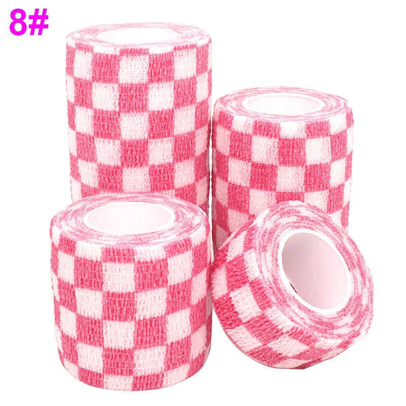 1 Pcs Printed Sports Knee Protector 4.8m Medical Therapy Elastic Bandage Colorful Self Adhesive Wrap Tape for Finger Joint Pet