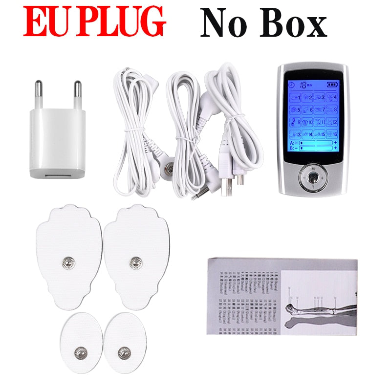 16 Modes Dual Output TENS Digital Meridian Massager Unit Pulse Muscle Stimulator Acupuncture EMS Physiotherapy Device Fat Burner