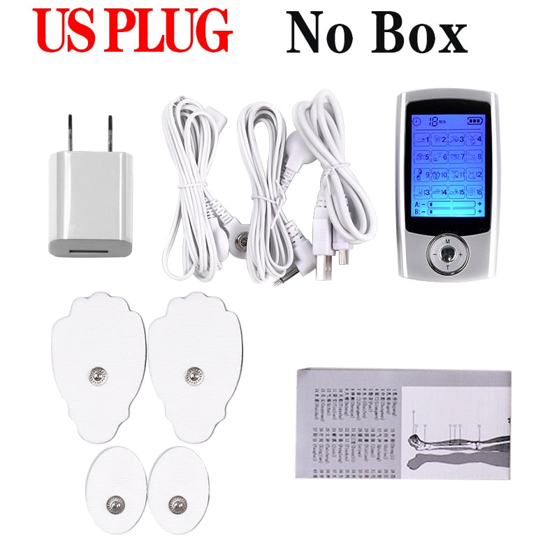 16 Modes Dual Output TENS Digital Meridian Massager Unit Pulse Muscle Stimulator Acupuncture EMS Physiotherapy Device Fat Burner