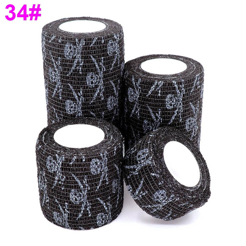 1 Pcs Printed Sports Knee Protector 4.8m Medical Therapy Elastic Bandage Colorful Self Adhesive Wrap Tape for Finger Joint Pet