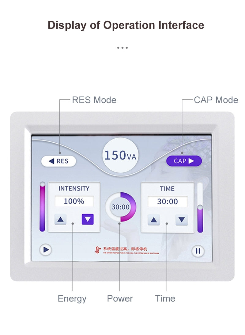 2021 NEW High Frequency Heating 448Hz Deep Care Ret Cet For Skin Rejuveration and Body Shapping Physiotherapy Slimming Machine