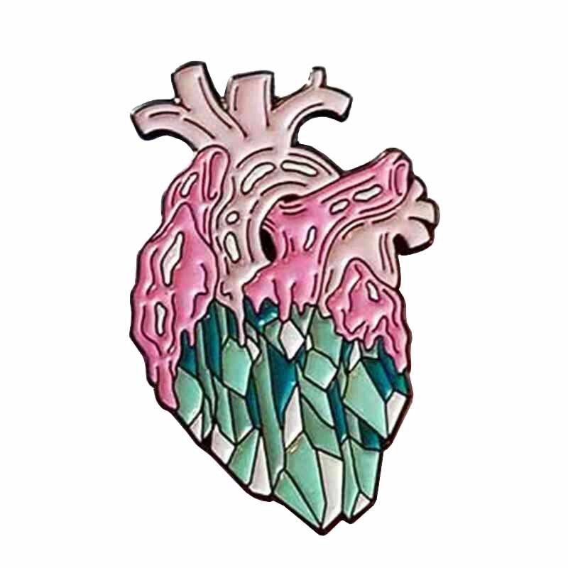 Interesting High Quality Copper Anatomy Heart Medical Anatomy Brooch Lapel Pin White Coat Badge Gift for Doctors and Nurses