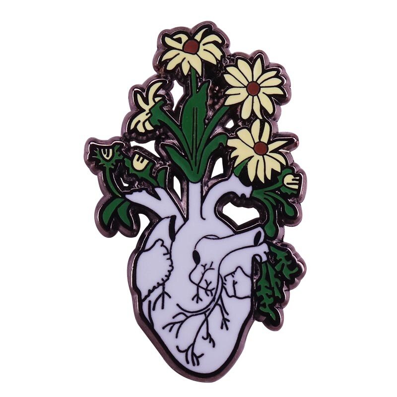 Interesting High Quality Copper Anatomy Heart Medical Anatomy Brooch Lapel Pin White Coat Badge Gift for Doctors and Nurses