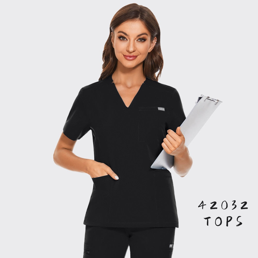 Nurse Uniform Scrubs Women Shirts Medical Scrubs Tops High Quality Men Pet Grooming Care Workwear Operating Room Surgical Blouse