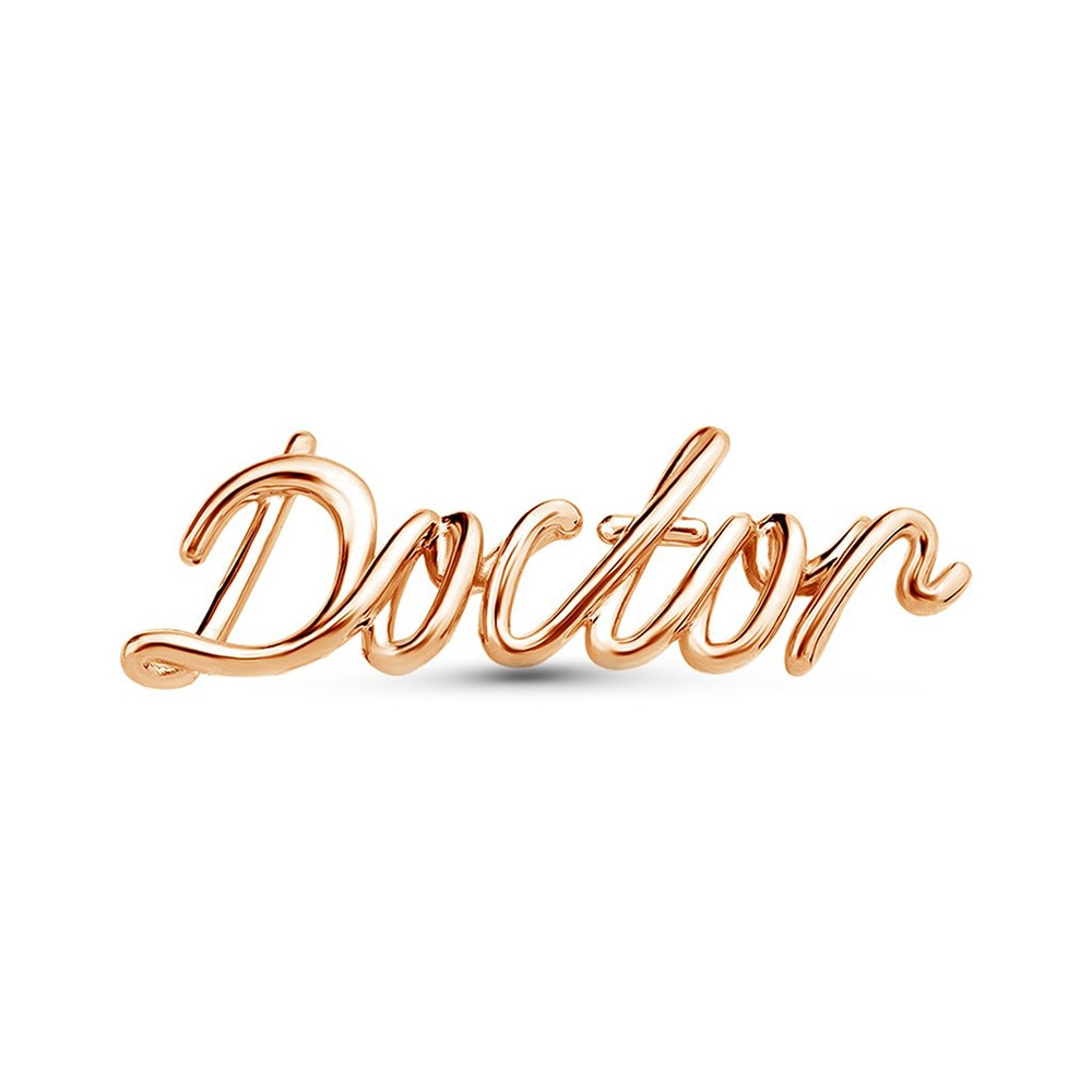 Hanreshe Gold Color Metal Doctor Brooch Pins Fashion Creative Letter Medical Jewelry Lapel Badge Gift for Doctor Nurse