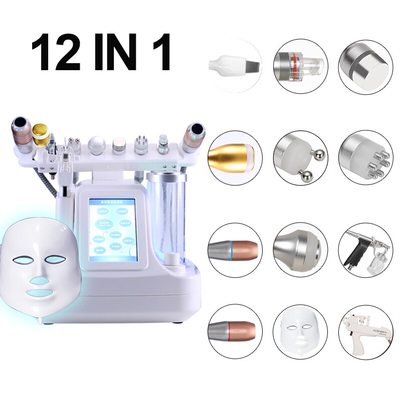 16 IN 1 Hydradermabrasion Hydra Small Bubble Facial Skin Care Galvanic Oxygen Jet Bio Lifting Blackhead Removal Beauty Machine