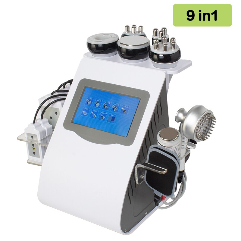 9IN1/6IN1 40K Ultrasonic Cavitation Lipo Vacuum Radio Frequency Laser 8 Pads Body Suction Slimming Machine