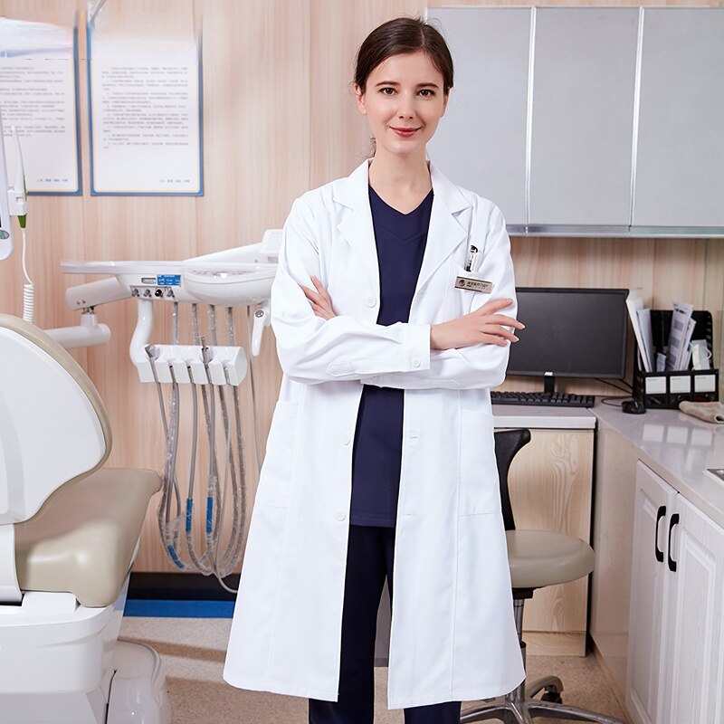 White coat long sleeve female doctor laboratory chemistry short sleeve summer thin style oral beauty salon division work clothes