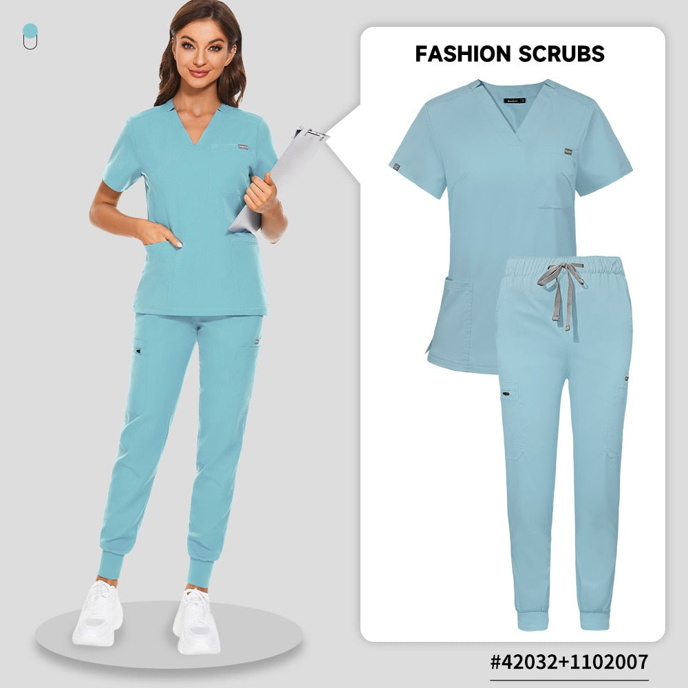 Medical Uniform Scrubs Nurse Accessories Uniform Unisex Clinical Overalls Women Men Operating Room Jogger Suit Doctor Tops Pants