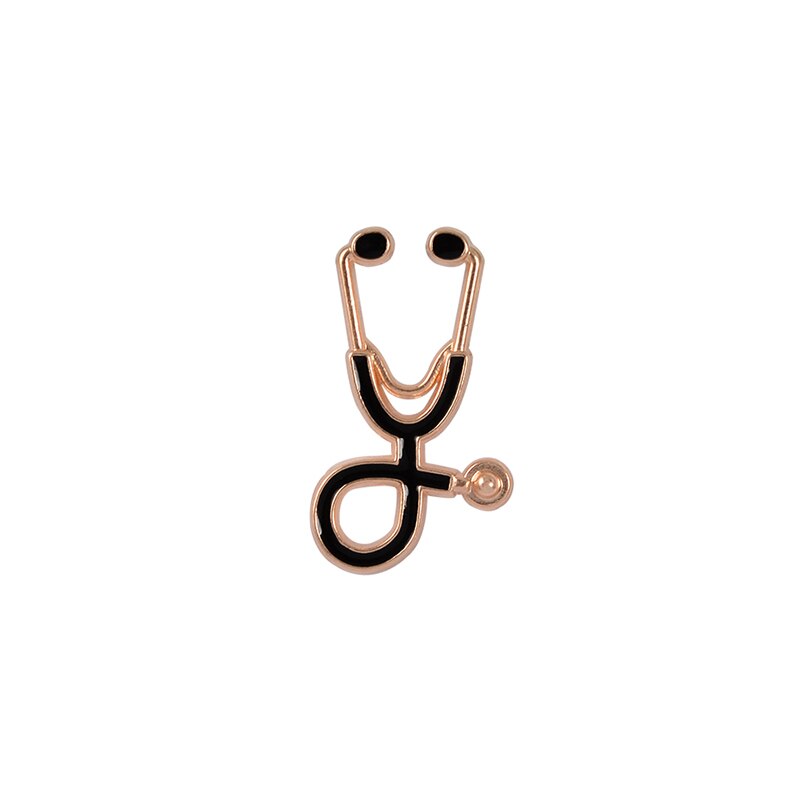 Custom Electrocardiogram Medical Enamel Pins Heartbeat Stethoscope Brooches Lapel Badges Jewelry Gifts For Doctors And Nurses