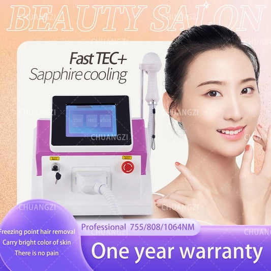 Portable 2000W 3 wavelength 755nm 808nm 1064nm hair removal machine Skin care facial hair removal cooling diode laser