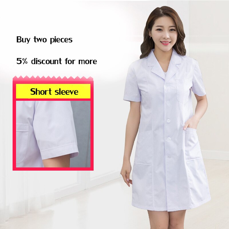 High Quality White Coat Lab Coat Hospital Doctor Slim Nurse Uniform Spa Uniform Nursing Uniform Scrubs Medical Uniforms Women