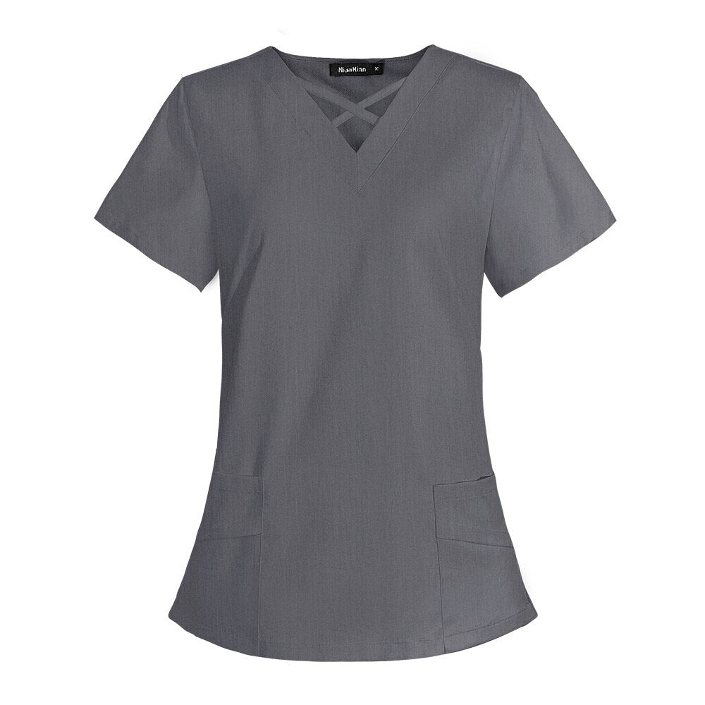 Women Nurses Uniform Surgical Scrubs Uniforms Nurse Scrub Tops Blouse Clinic Carer Protective Jackets Nursing Uniform Shirts xxl