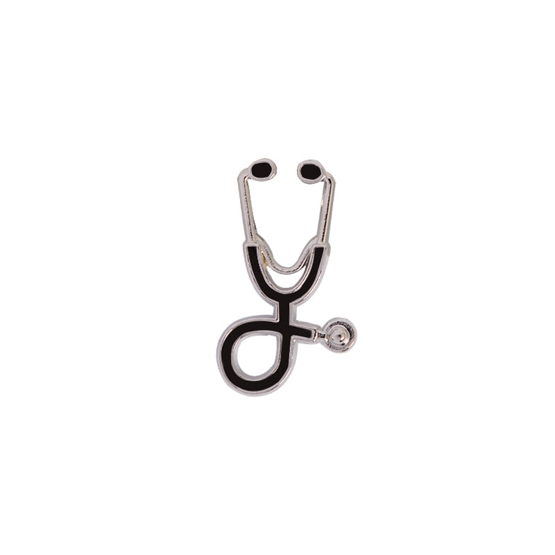 Custom Electrocardiogram Medical Enamel Pins Heartbeat Stethoscope Brooches Lapel Badges Jewelry Gifts For Doctors And Nurses