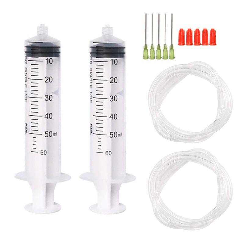 50Pack Syringes with 14ga-23ga Blunt Tip Needles With Syringe Caps and Needle Caps for Refilling