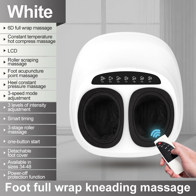 Electric Foot Massager Heating Therapy Shiatsu Deep Kneading Roller