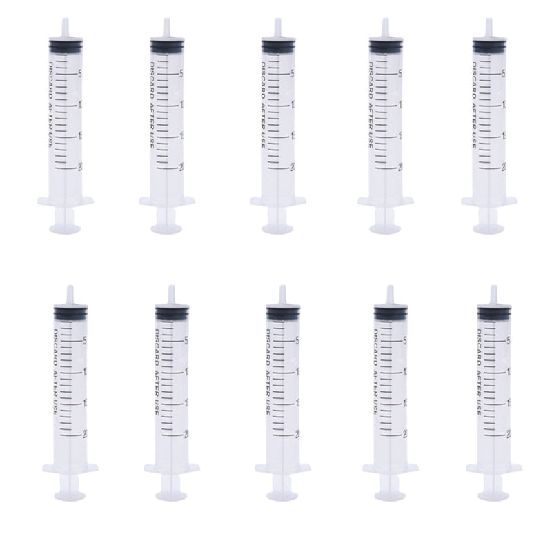 2-20Pcs 1ml-10ml Plastic Reusable Syringe For Measuring Nutrient Sterile Hydroponics Kithchen Tool