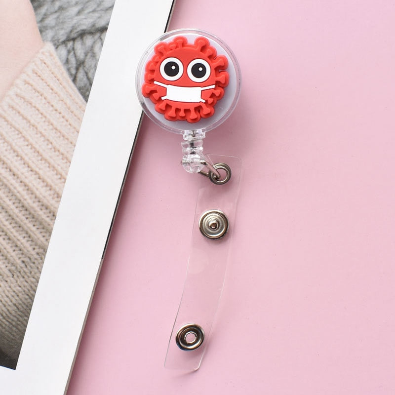 1PC Cartoon Retractable Pull Badge Reel ID Lanyard Name Tag Card Badge Holder Reels Doctor Nurse Supplies Credential Holder