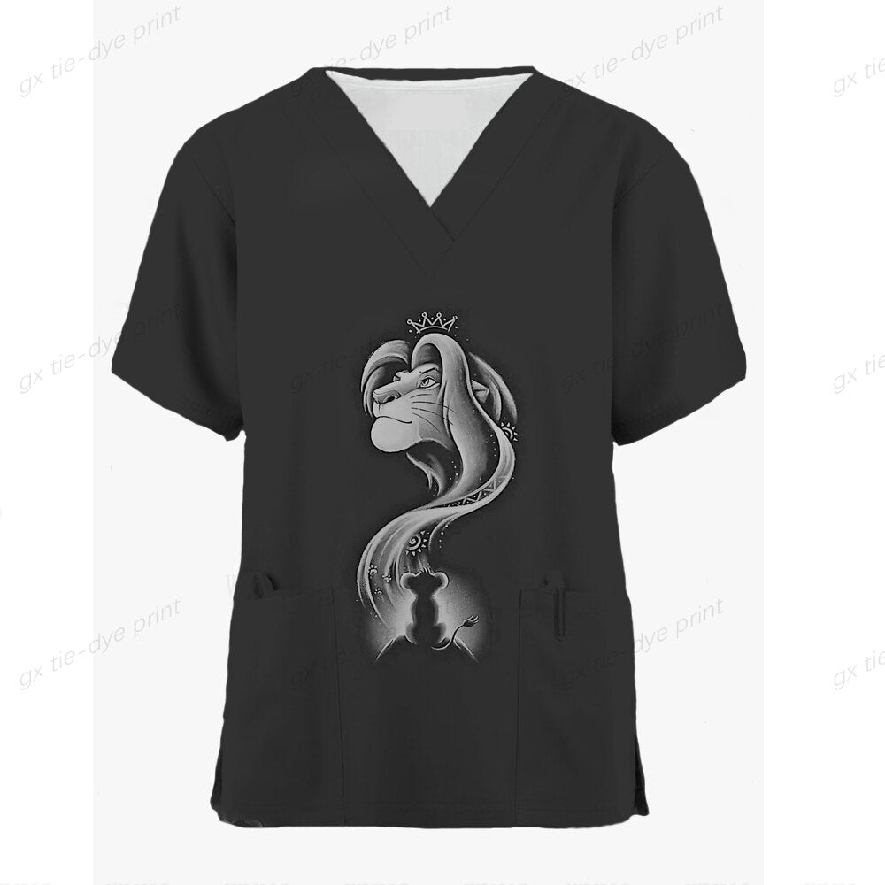 New pharmacy pet hospital nurse uniform Disney Lion King coat dentist work coat white coat spa uniform surgery uniform