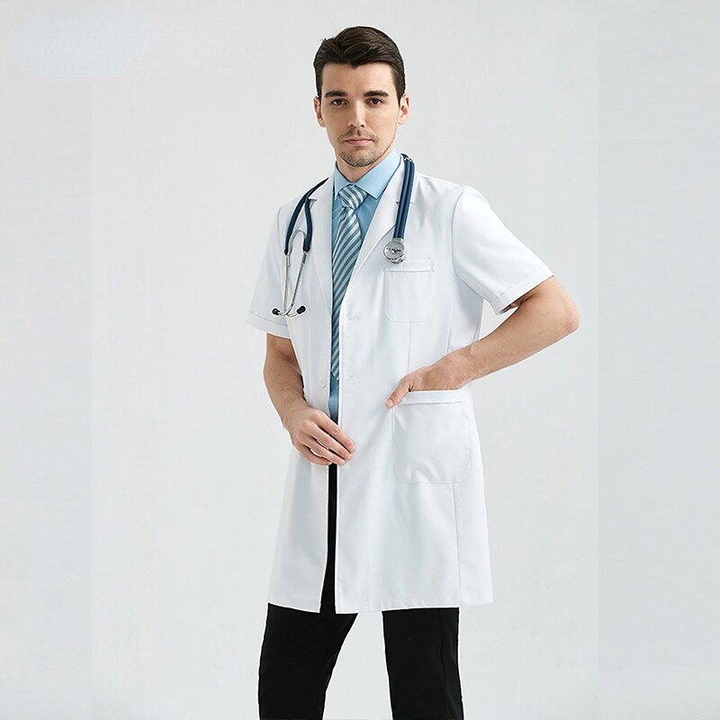 High-end white coat men's long cuff cavity cosmetic plastic hospital medical beauty doctor work clothes in long