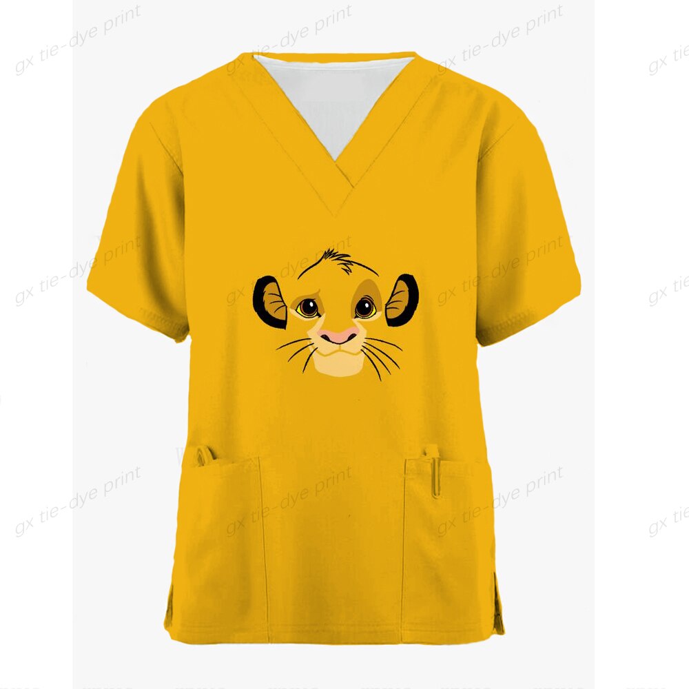 New pharmacy pet hospital nurse uniform Disney Lion King coat dentist work coat white coat spa uniform surgery uniform