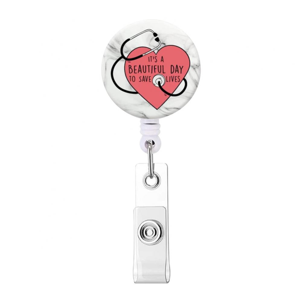 1PCS Retractable Pull Badge Nurse Cute Badge Reel Clip Badge Holder Yoyo Card Doctor ID Card Chain Clips School Student Office