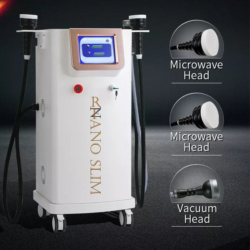 Microwave thermal vacuum therapy slimming machine tighten skin cellulite to remove cavitation slimming machine