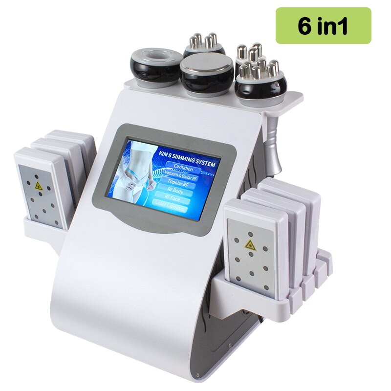 9IN1/6IN1 40K Ultrasonic Cavitation Lipo Vacuum Radio Frequency Laser 8 Pads Body Suction Slimming Machine