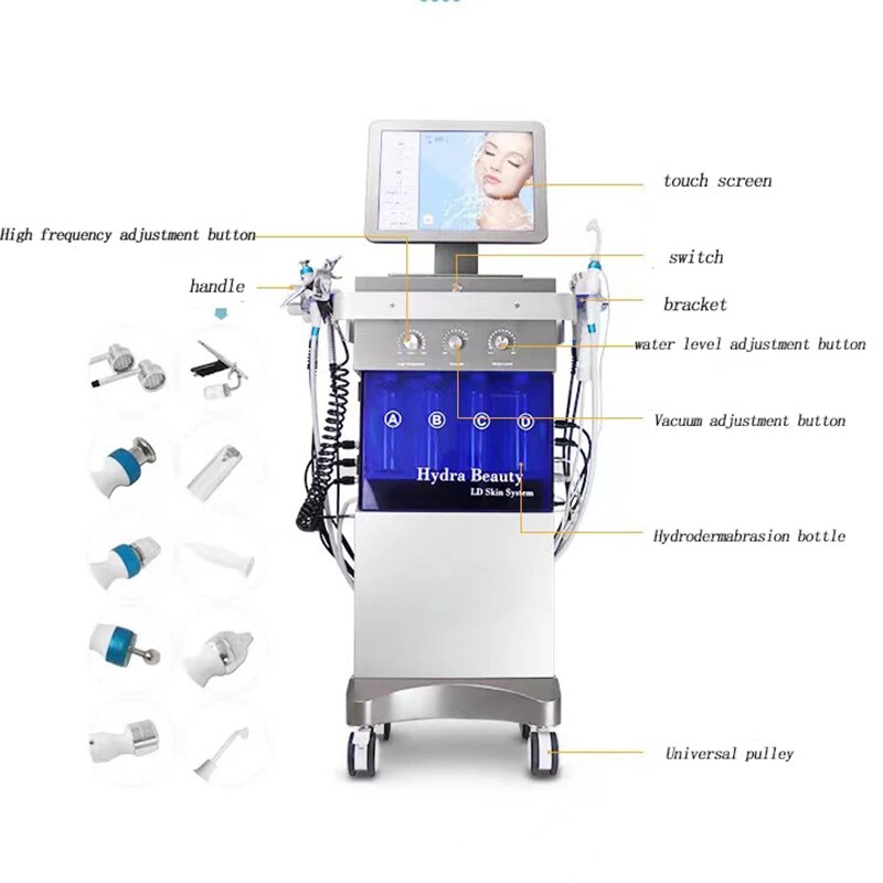 10 in 1 Multifunctional High-pressure oxygen jet facial skin cleaning and rejuvenation facial hydrating and dermishing instrumen