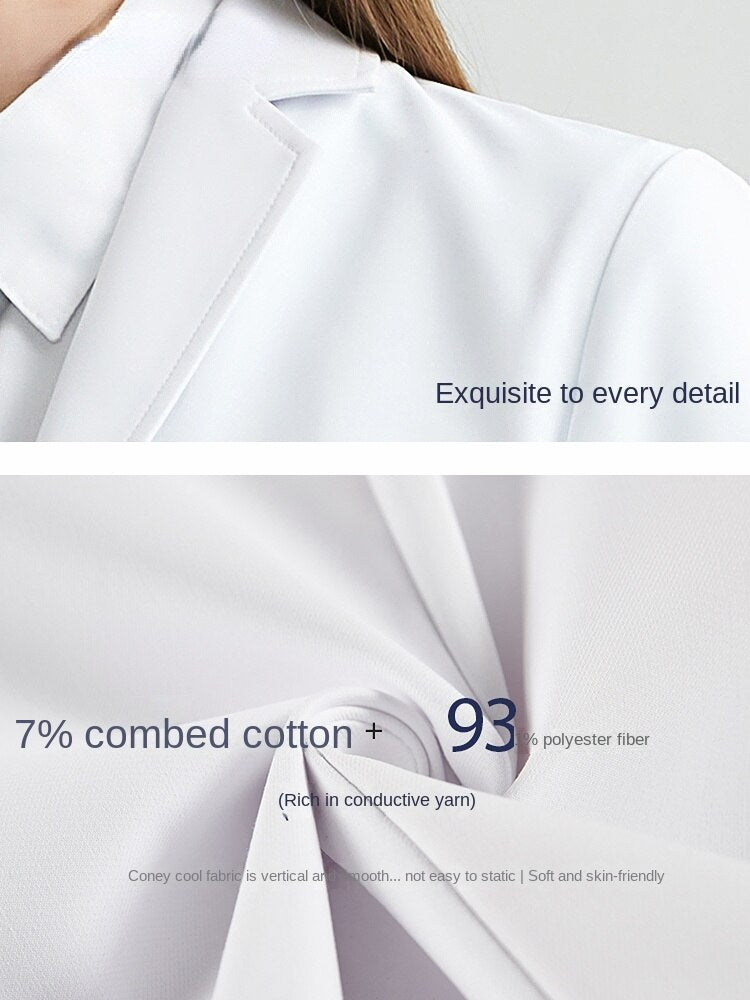 High-end white coat men's long cuff cavity cosmetic plastic hospital medical beauty doctor work clothes in long