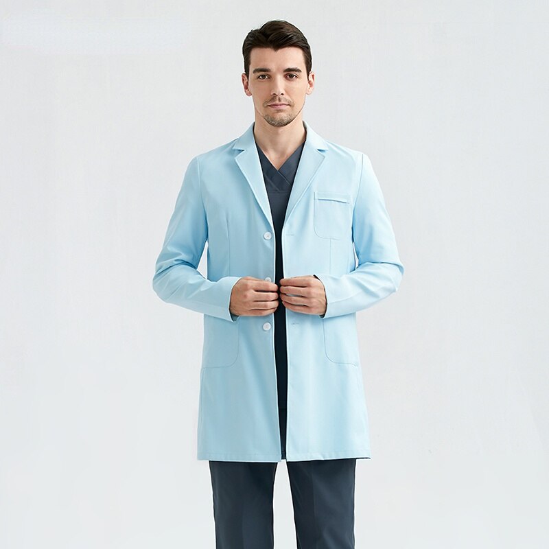 High-end white coat men's long cuff cavity cosmetic plastic hospital medical beauty doctor work clothes in long