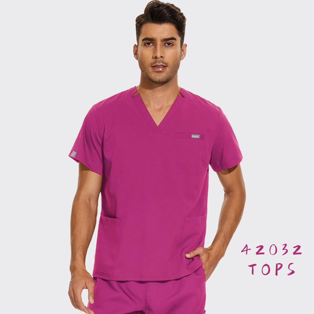 Nurse Uniform Scrubs Women Shirts Medical Scrubs Tops High Quality Men Pet Grooming Care Workwear Operating Room Surgical Blouse