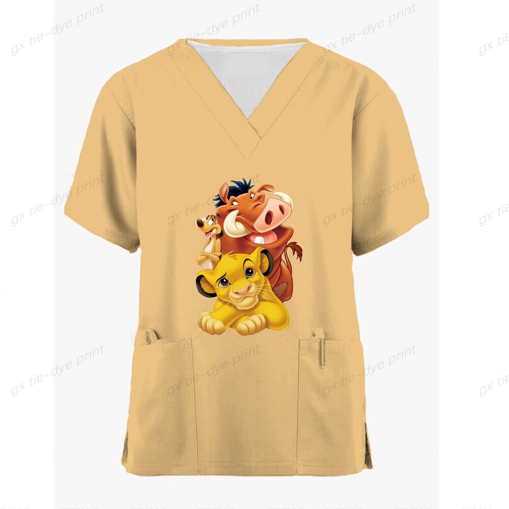 New pharmacy pet hospital nurse uniform Disney Lion King coat dentist work coat white coat spa uniform surgery uniform