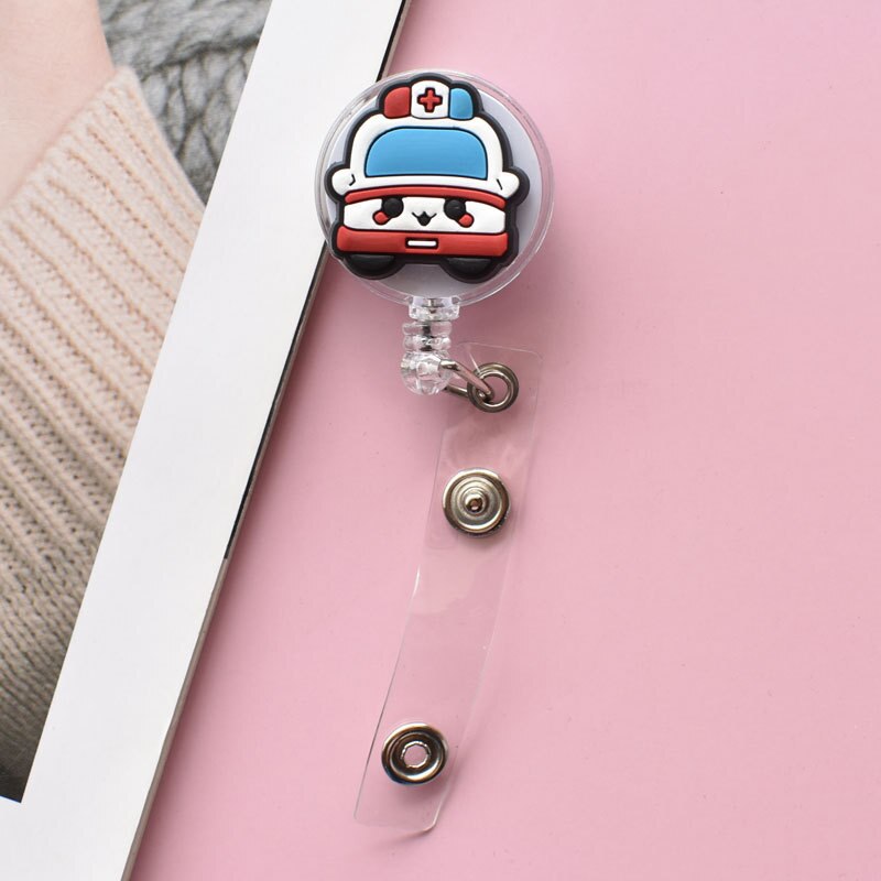 1PC Cartoon Retractable Pull Badge Reel ID Lanyard Name Tag Card Badge Holder Reels Doctor Nurse Supplies Credential Holder