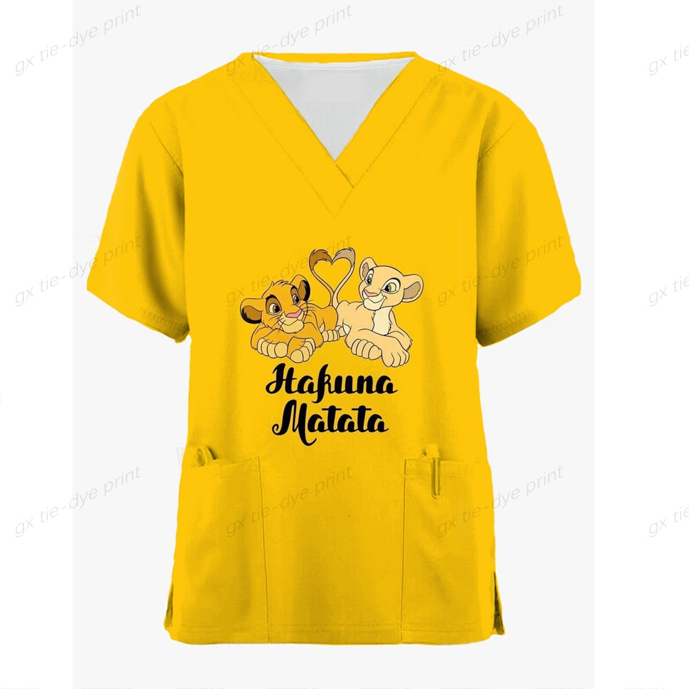 New pharmacy pet hospital nurse uniform Disney Lion King coat dentist work coat white coat spa uniform surgery uniform