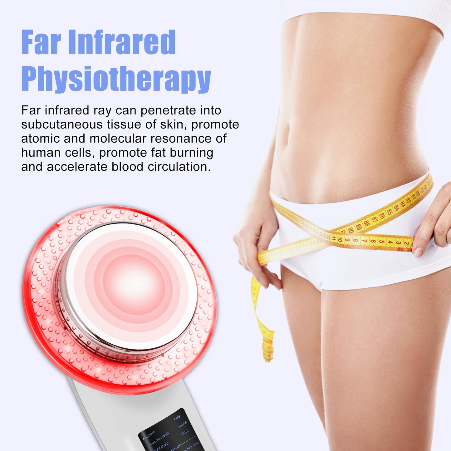 6 IN 1 EMS Ultrasonic Body Massager- RF Infrared 1Mhz Ultrasound Cavitation Fat Burning Weight Loss Device