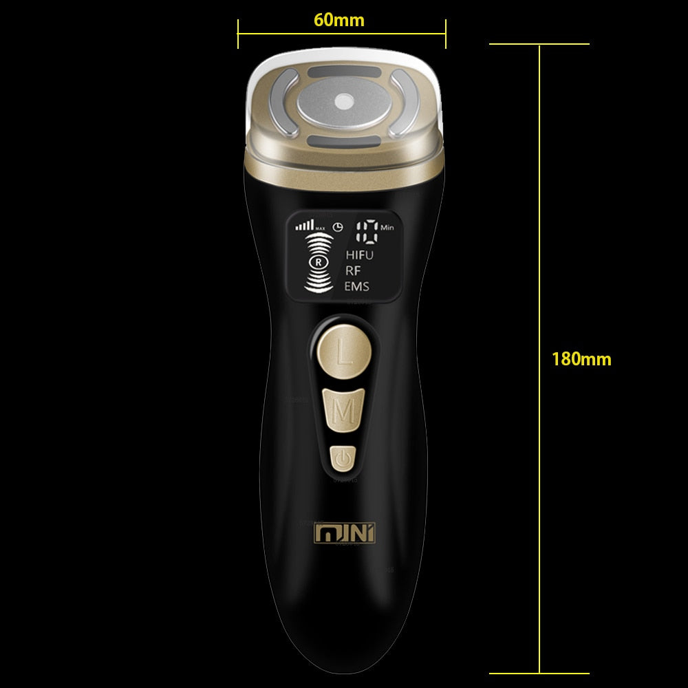 HIFU 2.0 Black Magic Mini HIFU Machine Ultrasound RF EMS Microcurrent Lifting Firming Tightening